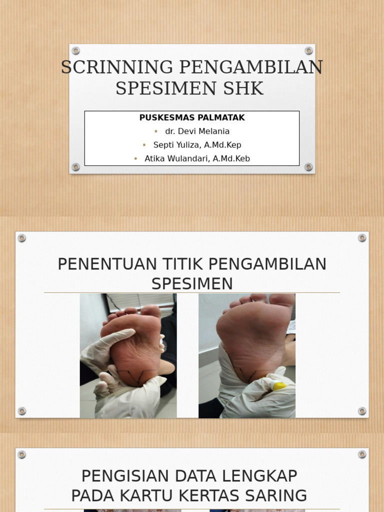 Scrinning Pengambilan Spesimen SHK Puskesmas Palmatak | PDF