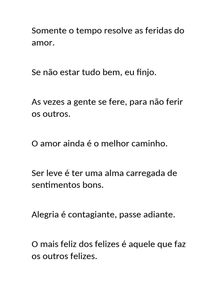 Reflexões sobre Amor e Sentimentos | PDF