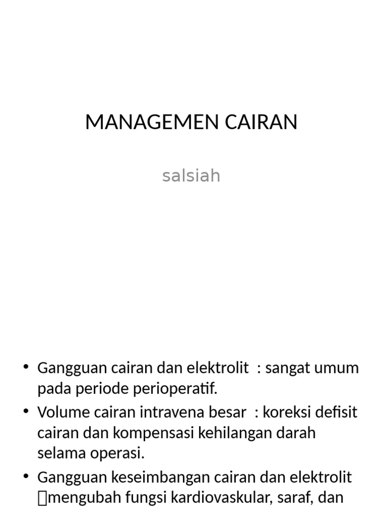 MANAGEMEN CAIRAN coass | PDF