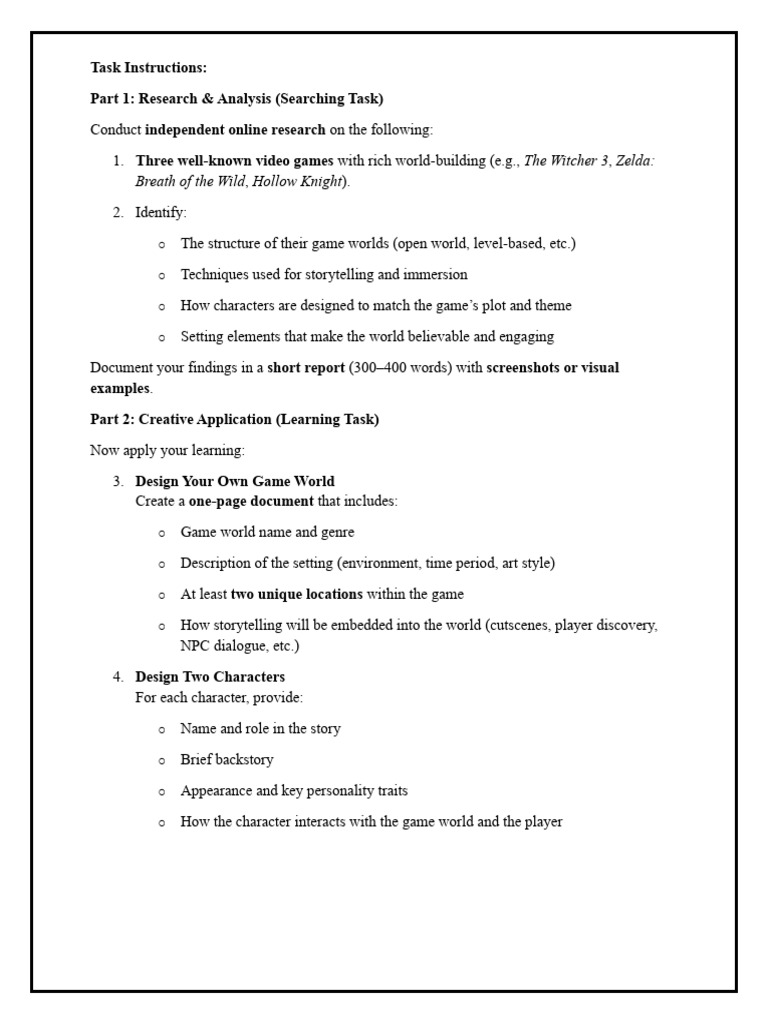 Exploring Game World Design | PDF