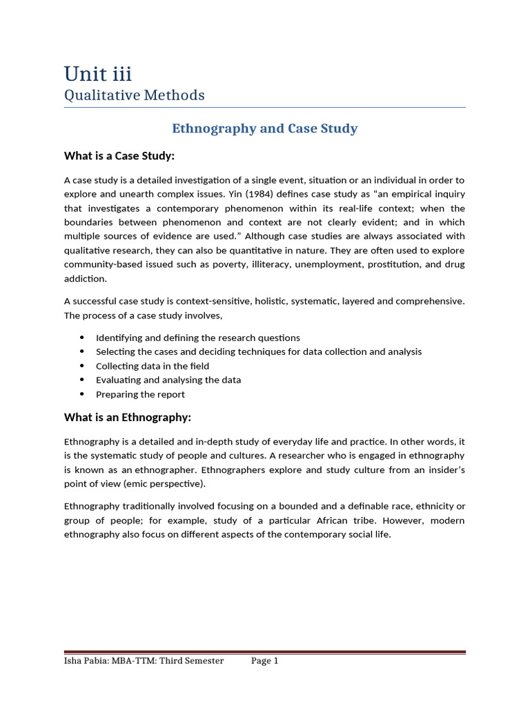 Qualitative Research Methods Overview | PDF | Focus Group | Ethnography