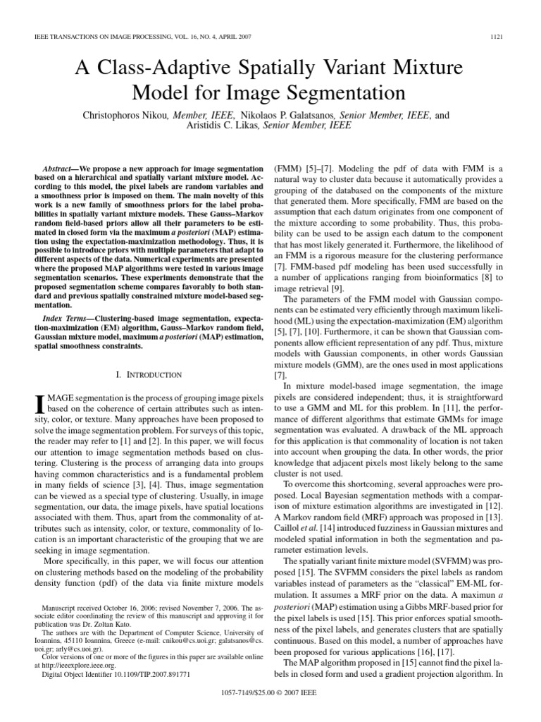 Class-Adaptive Image Segmentation Model | PDF | Image Segmentation ...