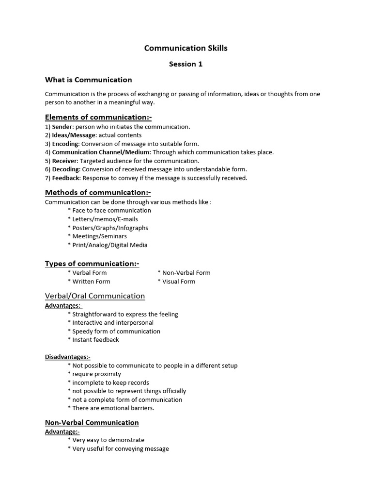Session 1 and 2 (Class X) | PDF | Communication | Cognition