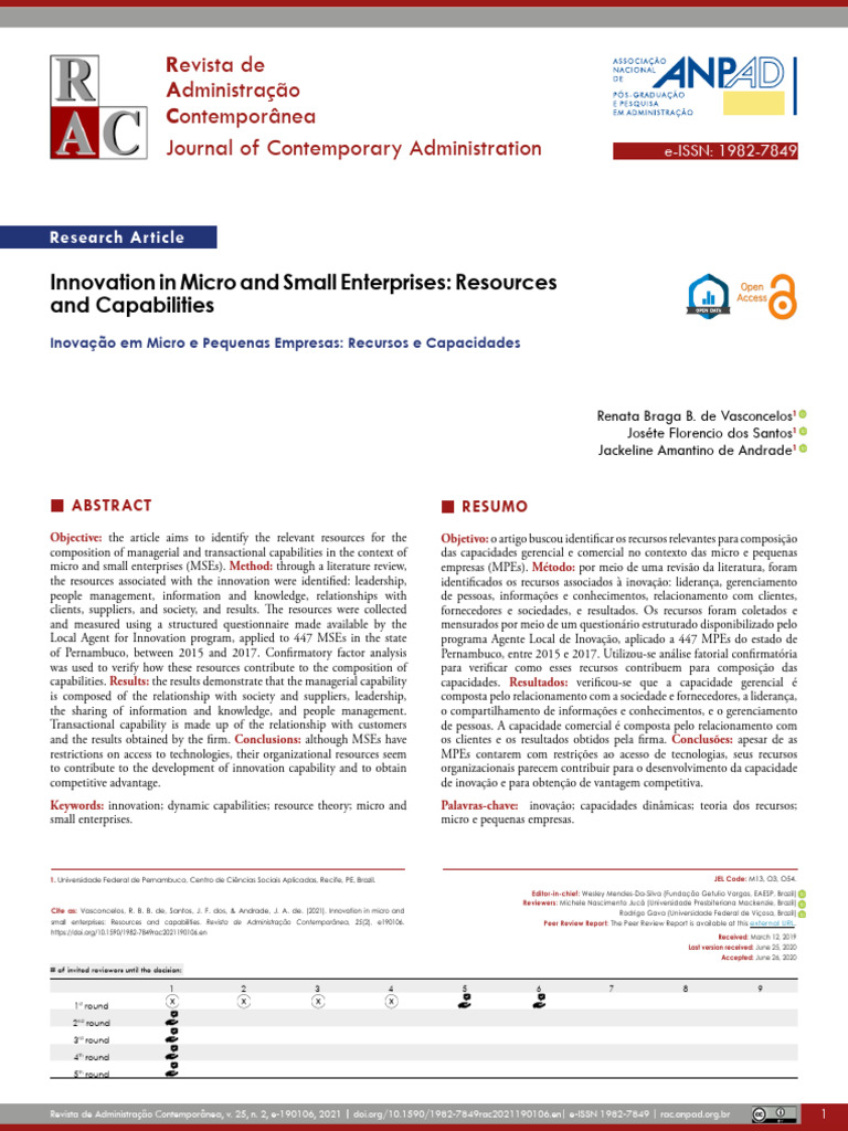 Innovation in Micro and Small Enterprises-Resources and Capabilities ...