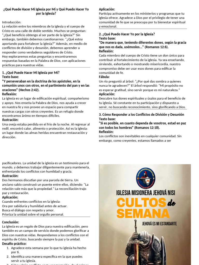 Iglesia: Beneficios y Contribuciones | PDF | Iglesia cristiana | Cristo ...