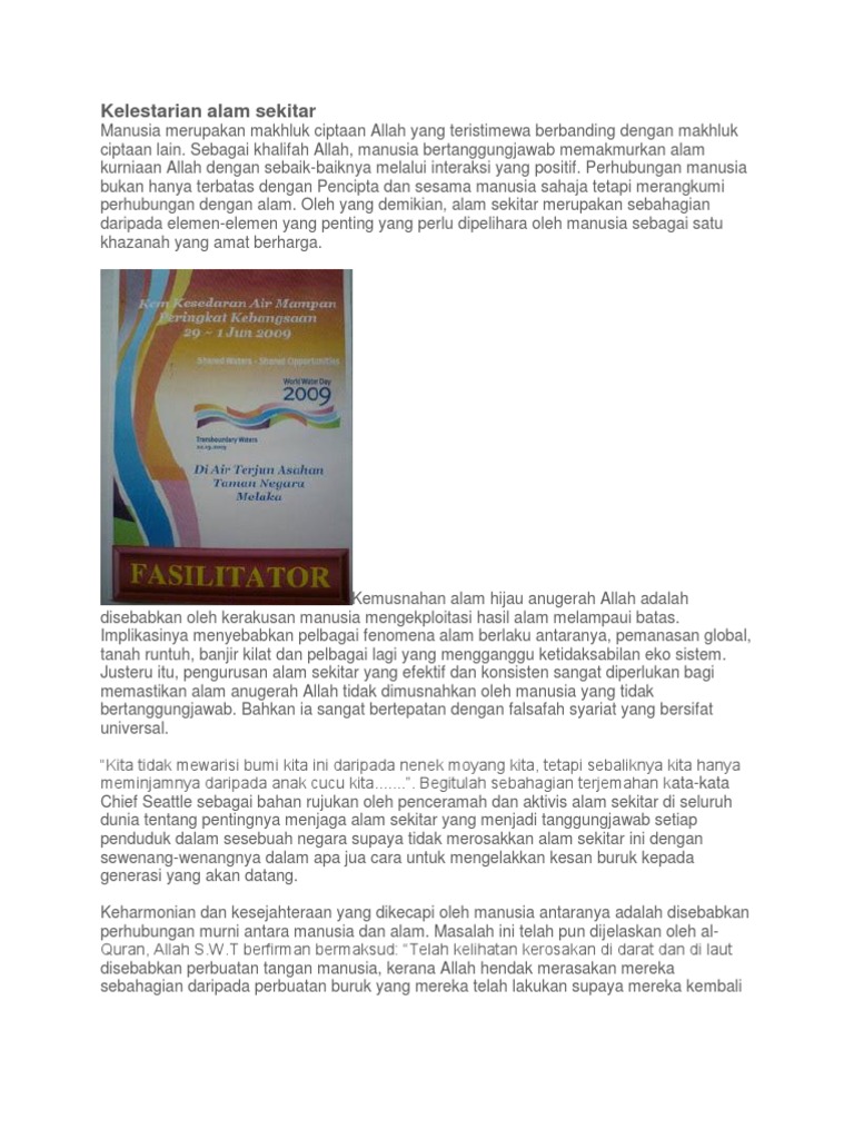 Kelestarian Alam Sekitar Pdf