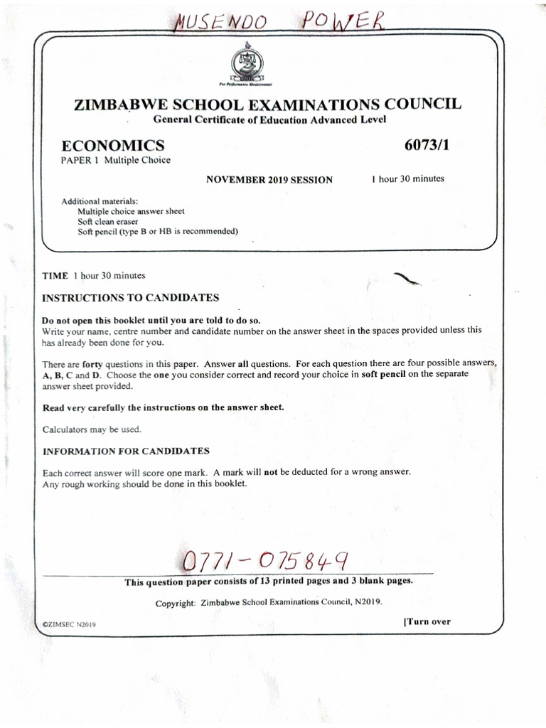 Ecoz P1 N2019 | PDF