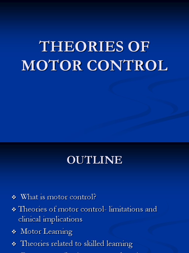Theories of Motor Control KMC PDF Motor Control System