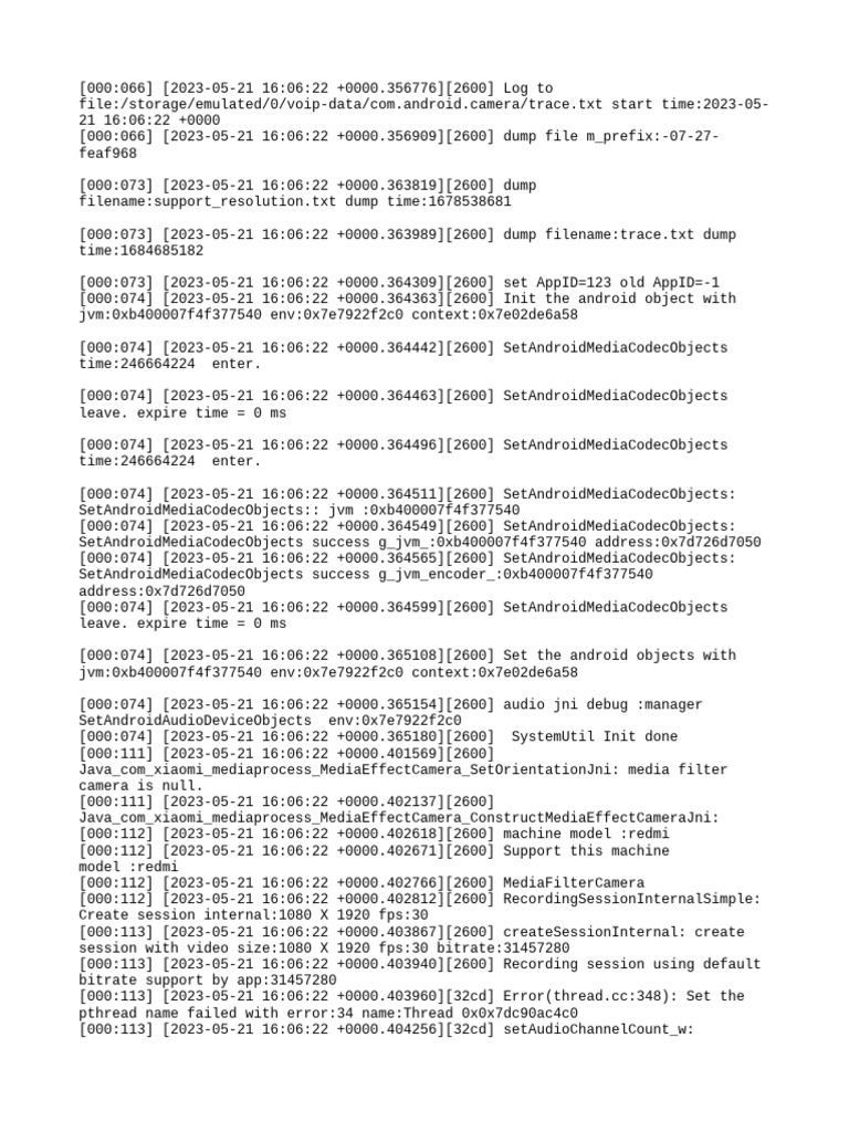 Android Camera Media Processing Logs | PDF | Shader