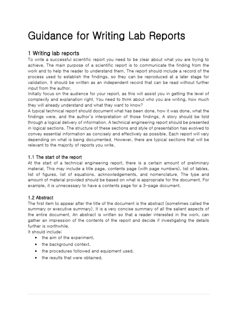 Lab Report Writing Guide | PDF | Experiment | Page Layout