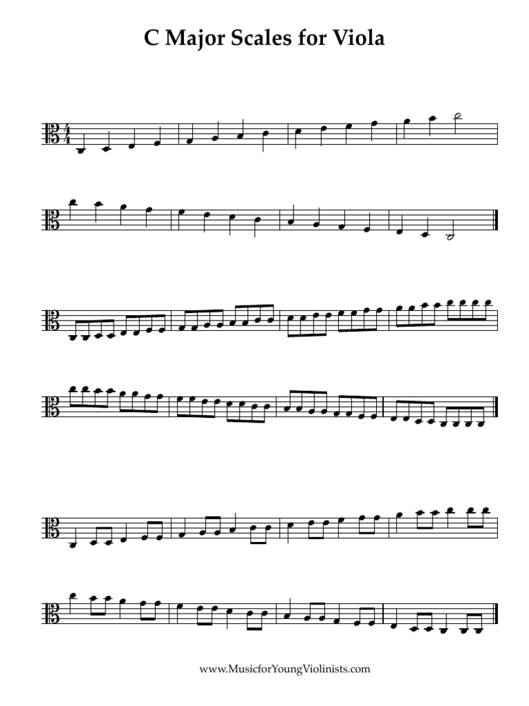 C Major Scales For Viola | PDF