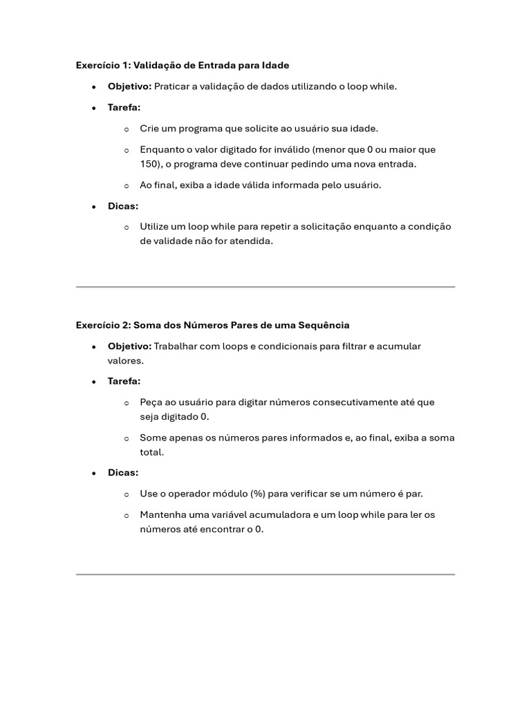 Exercícios Práticos de Programação em Python | PDF