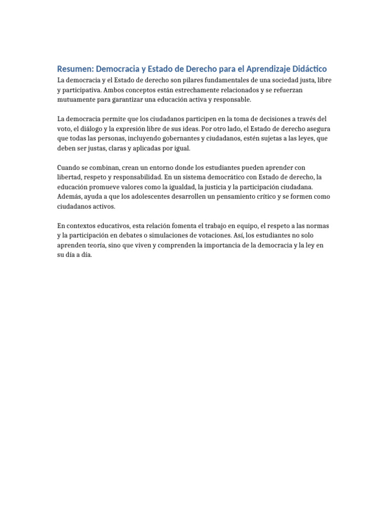 Democracia y Estado de Derecho | PDF