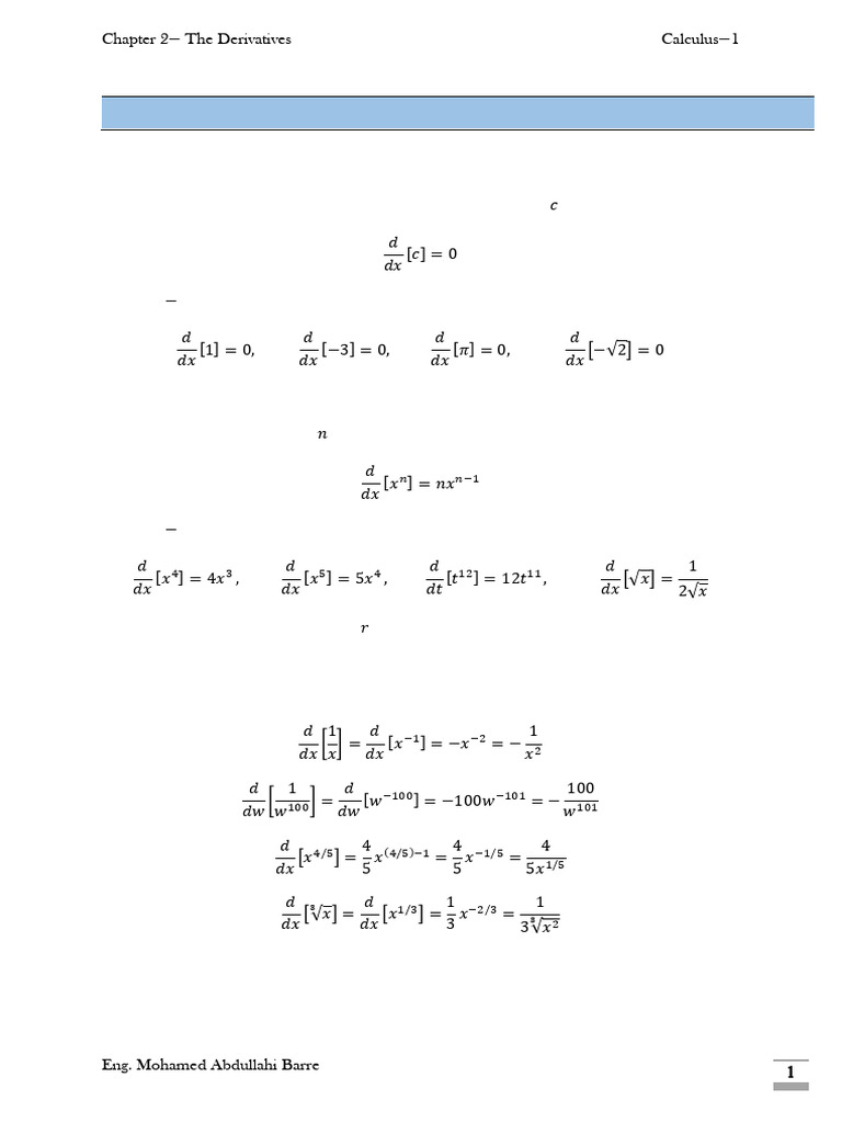 Techniques of Differentiation in Calculus | PDF | Derivative ...