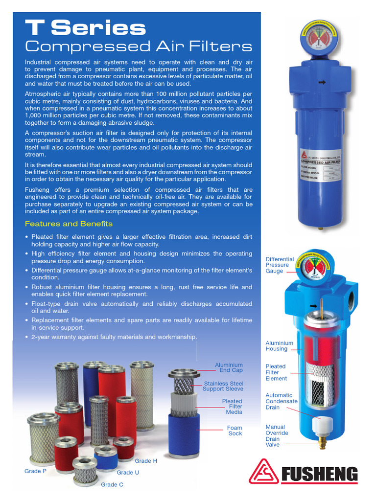 Industrial Compressed Air Filters Guide | PDF | Filtration | Chemical ...