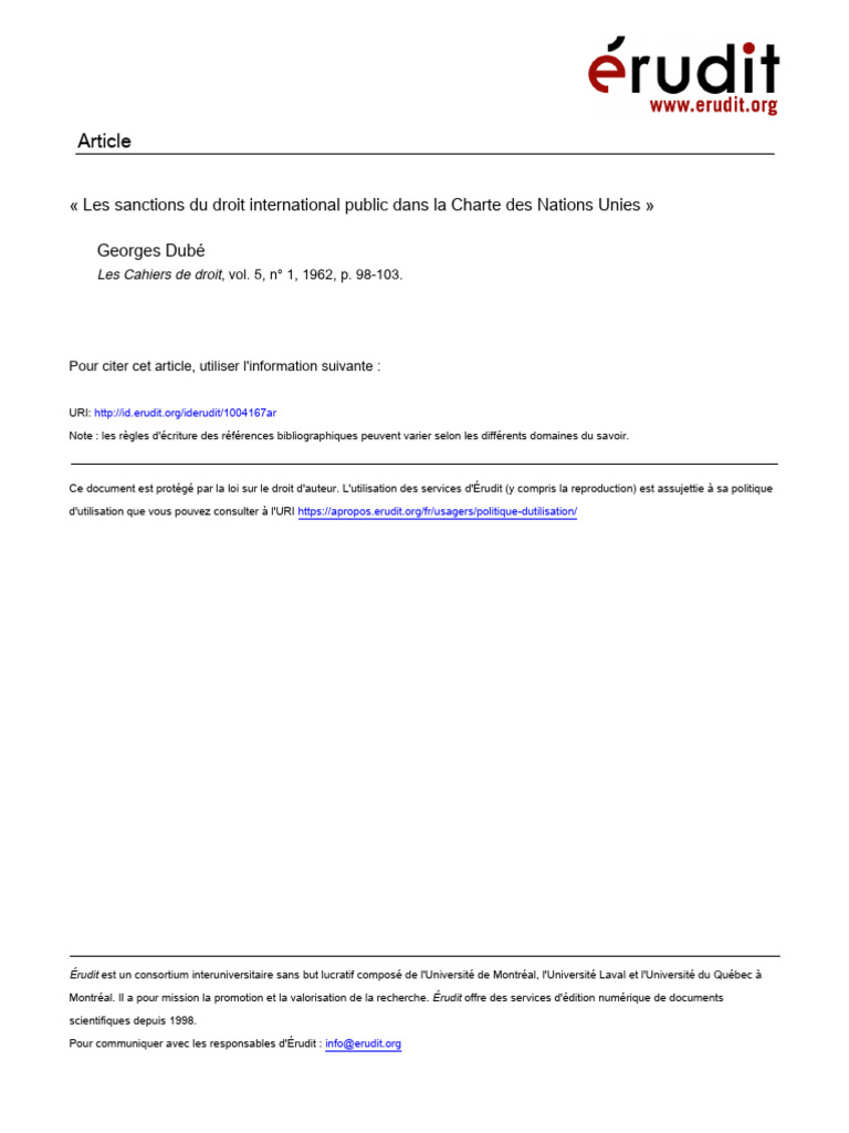 Sanctions en droit international public | PDF | Conseil de sécurité des ...