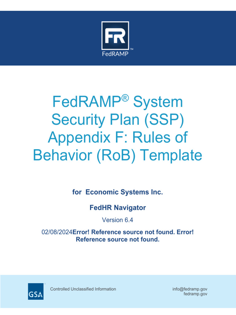 FedHR Navigator SSP Appendix F Rules of Behavior (RoB) Adrina 2024 ...