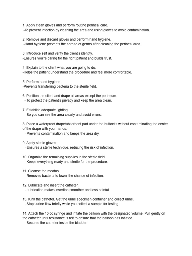 Perineal Catheterization Procedure Guide | PDF