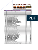 Tabela de Preço. Atualizada