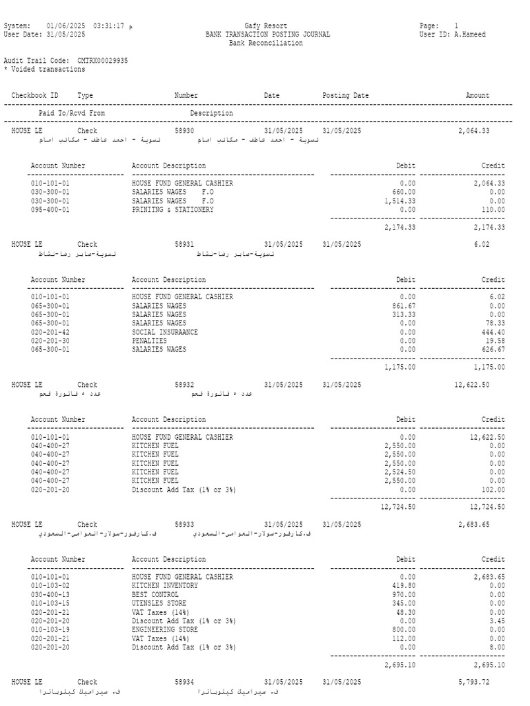 Bank Transaction Posting Journal | PDF | Debits And Credits | Business ...