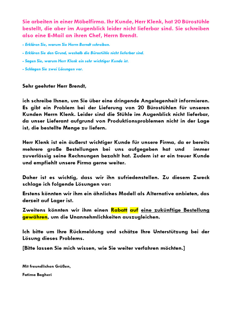 Bestellung Von Herrn Klenk | PDF