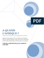 A quand l'Afrique ? Proposition de réponse par les régionalismes africains