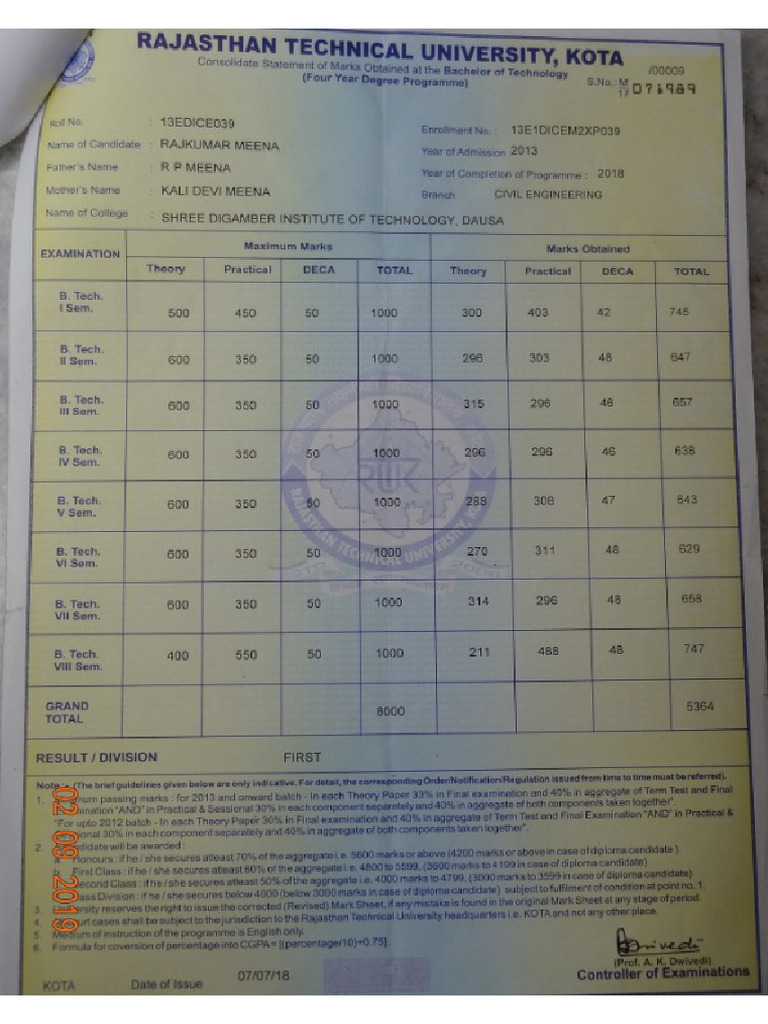 Mark Card | PDF
