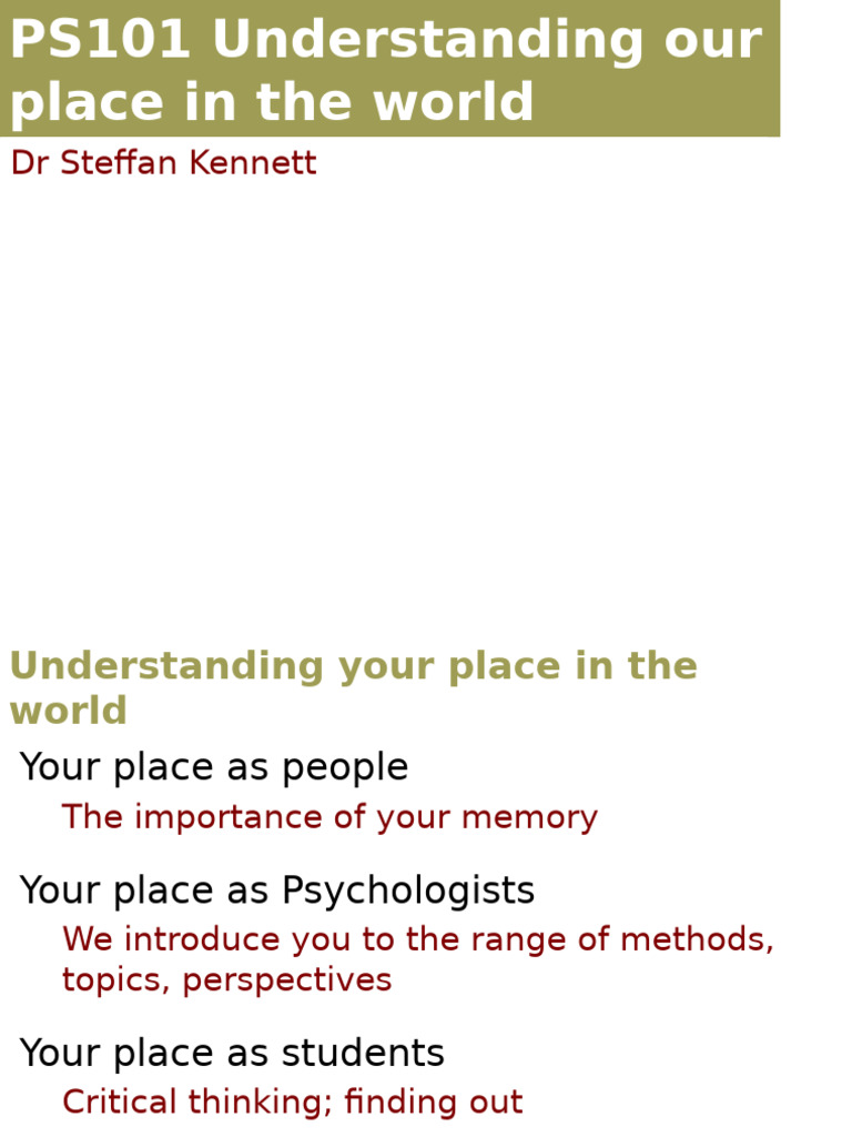 PS101 Module Overview and Resources | PDF | Multiple Choice | Cognition