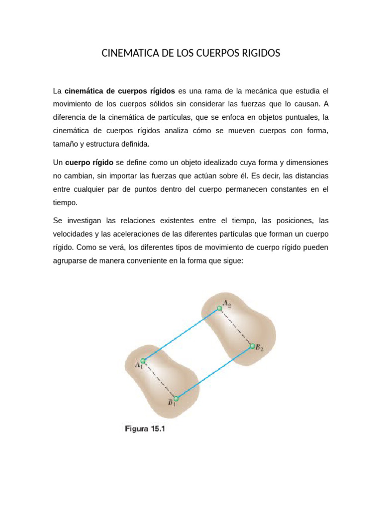 Cinemática de Cuerpos Rígidos: Movimientos | PDF | Cinemática | Rotación