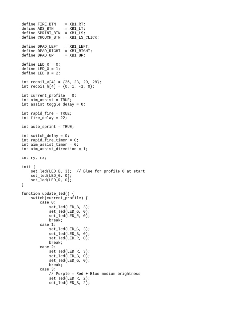 Xbox Controller Script Configuration | PDF | Color