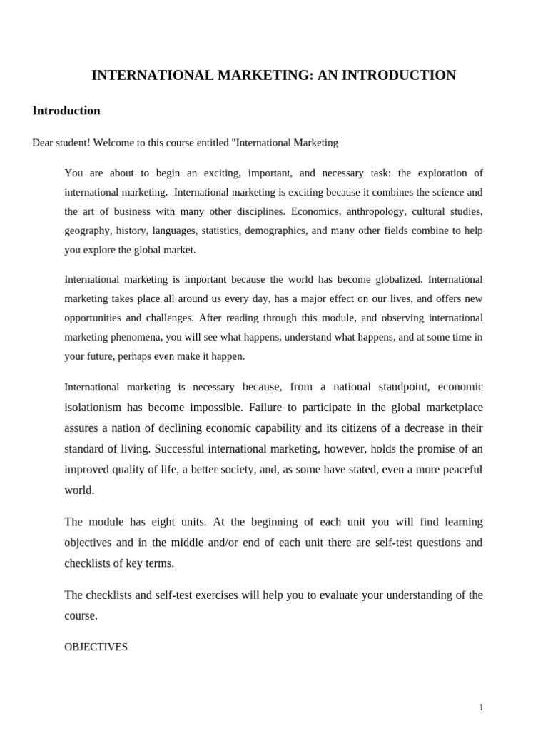 Introduction to International Marketing | PDF | Marketing | Market ...