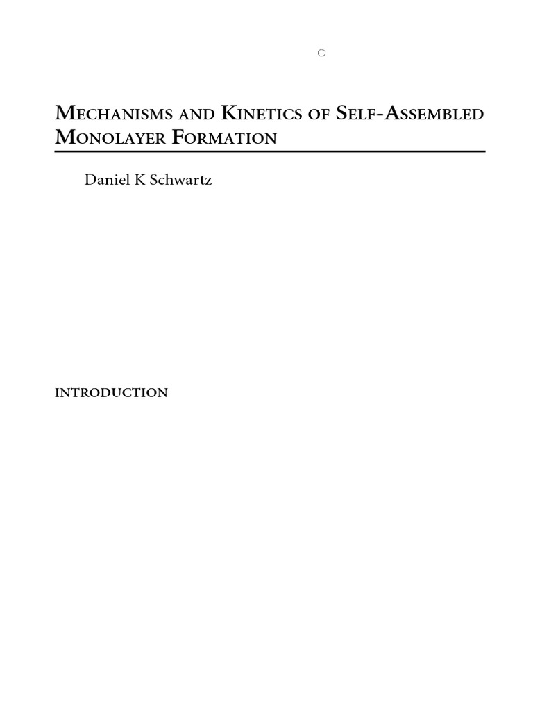Mechanisms of Self-Assembled Monolayers | PDF | Adsorption | Phase (Matter)