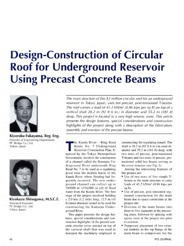 Precast Concrete Beams for Reservoir Roof | PDF | Prestressed Concrete ...