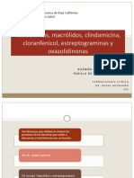 Tetraciclinas, macrólidos, clindamicina, cloranfenicol