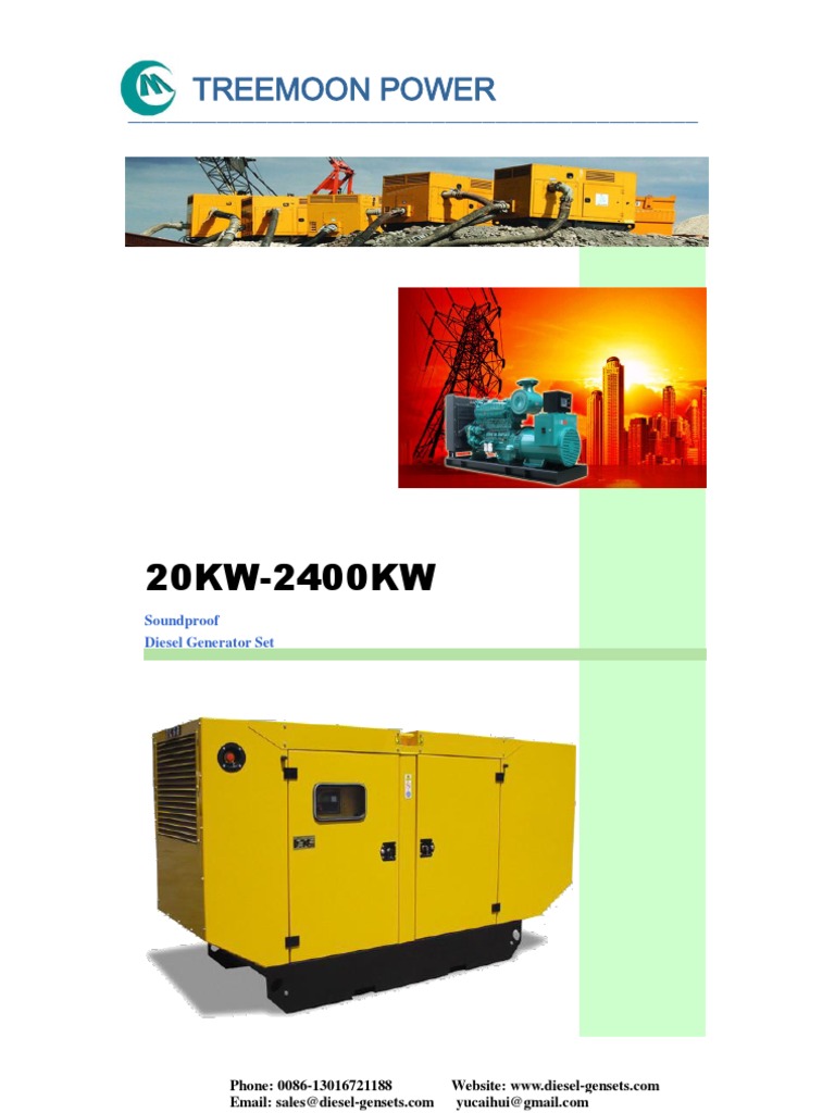 Diesel Generator Specifications Catalogue | PDF | Engines | Noise