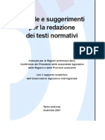 Regole e Suggerimenti Per La Redazione Dei Testi Normativi