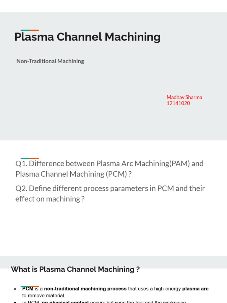 Plasma Channel Machining | PDF | Electric Arc | Machining