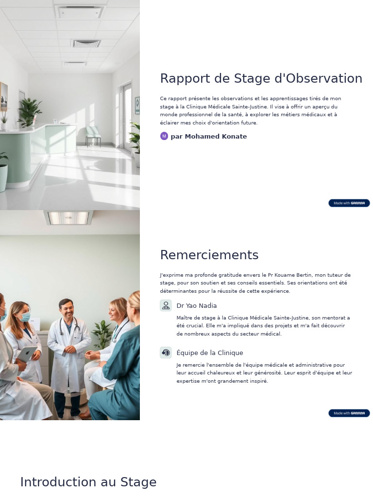 Rapport de Stage en Milieu Médical | PDF | Allaitement | Médecine générale