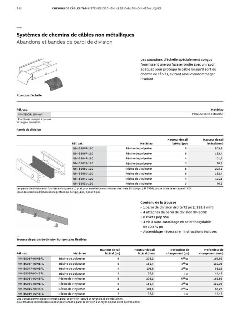 Syst mes De Chemins De C bles Non M talliques PDF Polyester 