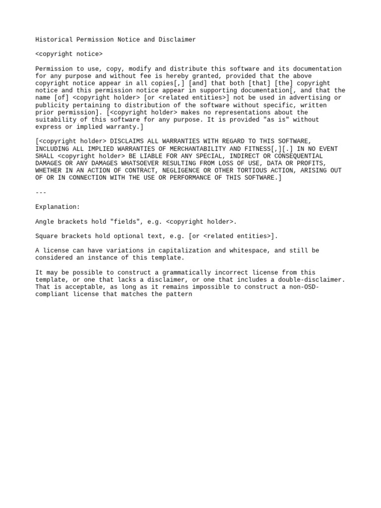 Software Permission Notice Template | PDF