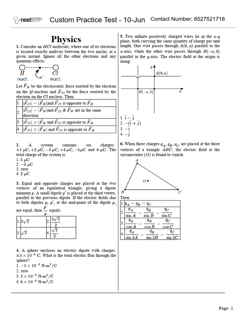 Custom Practice Test - 10-Jun | PDF | Electron | Atomic Nucleus