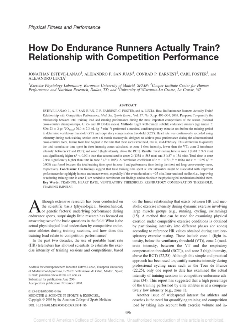 How Do Endurance Runners Actually Train | PDF | Physical Fitness ...
