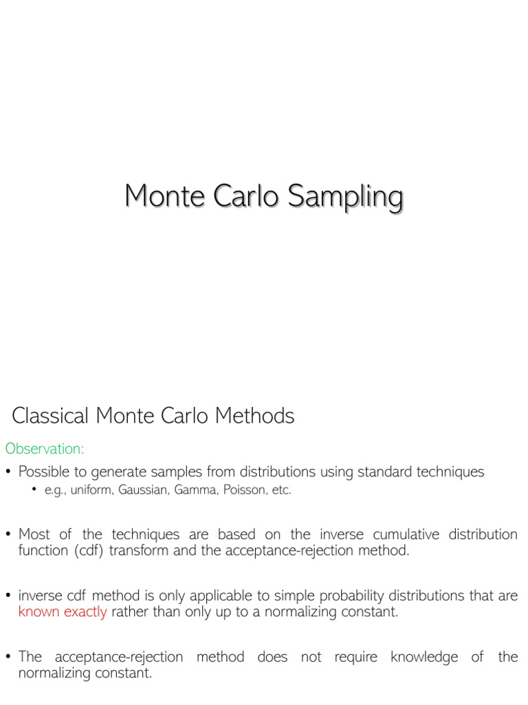 MCMC Sampling - Class 2025 | PDF | Markov Chain | Statistical Theory