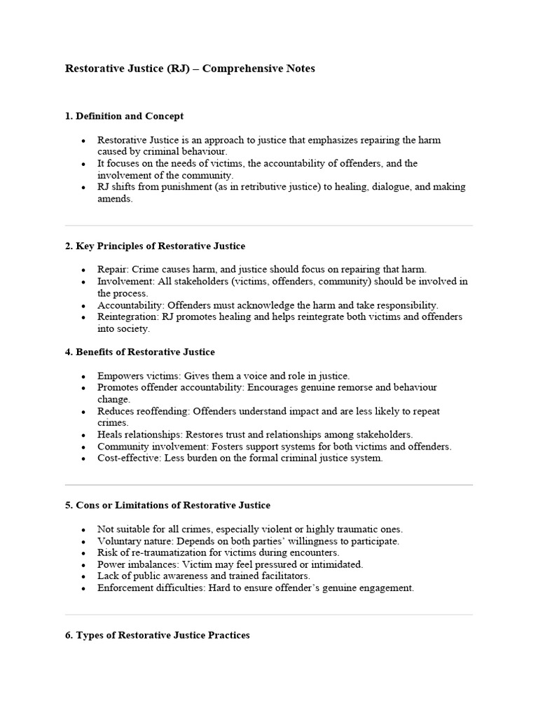 Understanding Restorative Justice Principles | PDF | Restorative ...