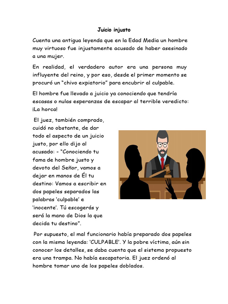 Juicio Injusto y Coraje Humano | PDF