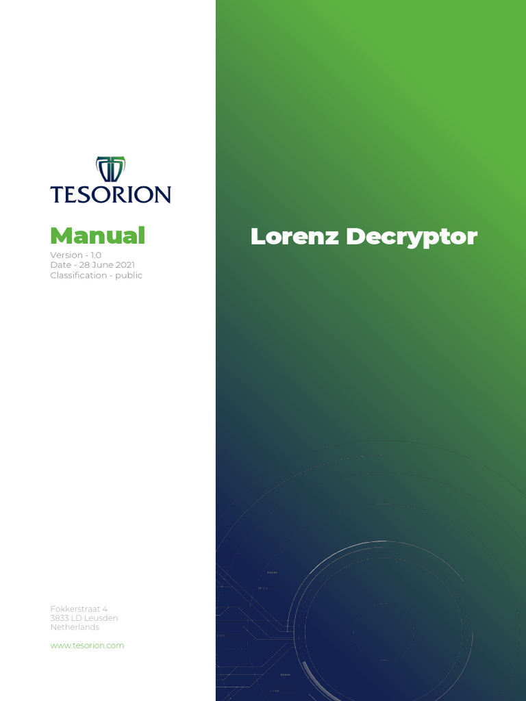Lorenz Decryptor User Manual | PDF | Encryption | Computer File