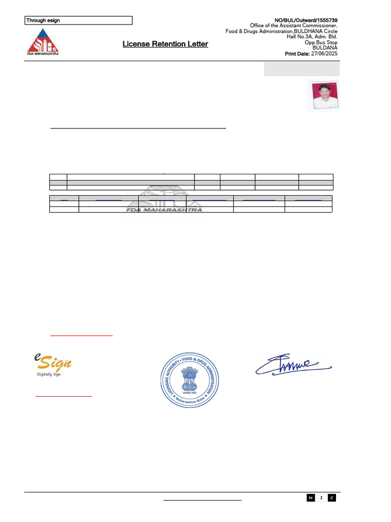 License Retention Approval Letter | PDF | License | Pharmacology