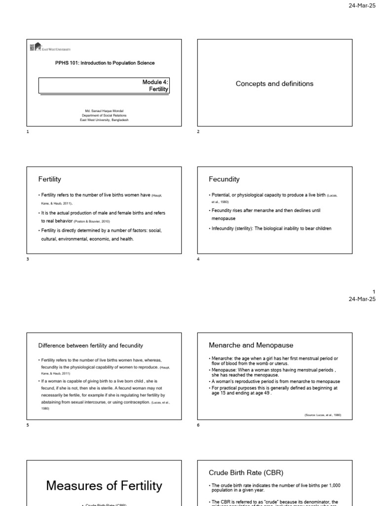 Understanding Fertility and Fecundity | PDF | Total Fertility Rate ...