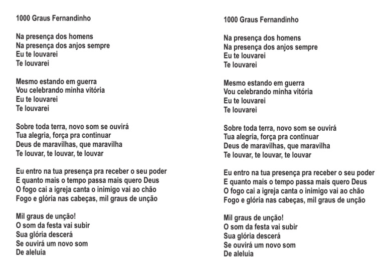 Louvor e Unção em 1000 Graus | PDF