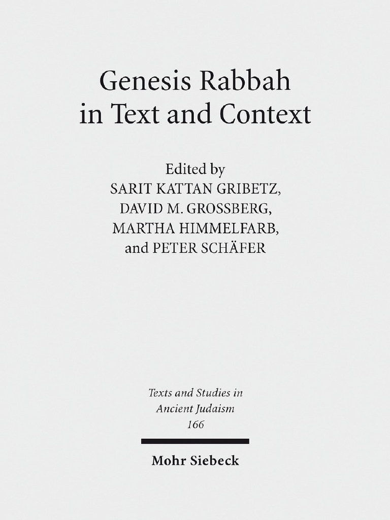Genesis Rabbah: Texts and Contexts | PDF | Midrash | Jews And Judaism